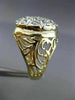 ANTIQUE LARGE .85CT DIAMOND 14K 2 TONE GOLD CIRCULAR FILIGREE ETOILE RING #25471