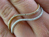 ESTATE LARGE .61CT ROUND DIAMOND 18K WHITE & ROSE GOLD 3D TWO ROW WAVE LOVE RING