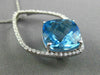 ESTATE X LARGE 8.41CT DIAMOND & AAA BLUE TOPAZ 14KT WHITE GOLD FLOATING PENDANT