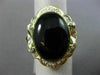 ESTATE EXTRA LARGE .24CT DIAMOND & AAA ONYX 14KT YELLOW GOLD 3D FLOWER FUN RING