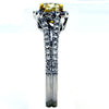1.44CT WHITE & FANCY YELLOW DIAMOND 18KT 2 TONE GOLD HEART SHAPE ENGAGEMENT RING