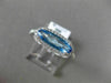 ESTATE 1.56CT DIAMOND & AAA OVAL BLUE TOPAZ 14KT WHITE GOLD HALO FILIGREE RING