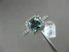 ESTATE .99CT DIAMOND & AAA AQUAMARINE 14KT WHITE GOLD SQUARE HALO ENGAGEMET RING
