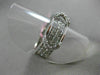 ESTATE WIDE 1.47CT ROUND & PRINCESS DIAMOND 18KT WHITE GOLD 3D MULTI ROW RING
