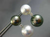 EXTRA LARGE .28CT DIAMOND AAA SOUTH SEA & TAHITIAN PEARLS 18KT GOLD 3D EARRINGS