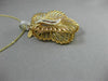 ESTATE LARGE .12CT DIAMOND 14KT YELLOW GOLD 3D 5 CLOVER LEAF BASKET LOVE PENDANT