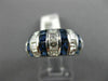 WIDE 2.52CT DIAMOND & AAA SAPPHIRE 18K WHITE GOLD 3D MULIT ROW ANNIVERSARY RING