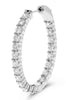 ESTATE 4.0CT DIAMOND 14KT WHITE GOLD 3D ROUND INSIDE OUT HOOP HANGING EARRINGS
