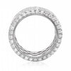 LARGE 2.1CT DIAMOND 14K WHITE GOLD MULTI ROW PAVE SEMI ETERNITY ANNIVERSARY RING