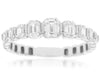 ESTATE 1.0CT DIAMOND 14K WHITE GOLD EMERALD CUT CHANNEL WEDDING ANNIVERSARY RING