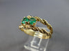 ESTATE .40CT AAA EMERALD 14KT YELLOW GOLD 3D CLASSIC TWO STONE LOVE RING #27947