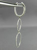 ESTATE .93CT DIAMOND 18KT WHITE GOLD 3D DOUBLE OPEN OVAL HUGGIE HANGING EARRINGS