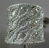 ESTATE EXTRA LARGE 2.18CT DIAMOND 14K WHITE GOLD 3D MULTI ROW OPEN FILIGREE RING
