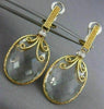 ESTATE EXTRA LARGE 20.06CT DIAMOND & GREEN AMETHYST 14KT 2 TONE HANGING EARRINGS