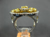 ESTATE EXTRA LARGE 2.88CT WHITE & FANCY YELLOW DIAMOND 18K TWO TONE GOLD 3D RING