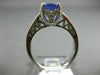 ESTATE 3.15CT DIAMOND & AAA TANZANITE 14KT WHITE GOLD 3D ENGAGEMENT RING #18362