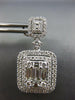 LARGE 3.41CT DIAMOND 18KT WHITE GOLD ROUND & BAGUETTE DOUBLE HALO STUD EARRINGS
