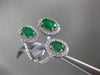 ESTATE 2.93CT DIAMOND & AAA EMERALD 14KT WHITE GOLD 3D OVAL 3 STONE TENSION RING