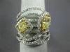 ESTATE LARGE 1.96CT WHITE & FANCY YELLOW DIAMOND 18K TWO TONE GOLD LEAF RING