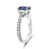 2.84CT DIAMOND & AAA SAPPHIRE PLATINUM 3D CUSHION SEMI ETETNITY ENGAGEMENT RING