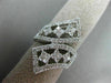 ESTATE LARGE 1.25CT DIAMOND 14KT WHITE GOLD 3D FLOWER CRISS CROSS SNAKE FUN RING