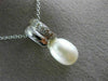 ANTIQUE .16CT DIAMOND & AAA SOUTH SEA PEARL 18KT WHITE GOLD OVAL PENDANT #12013