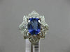 LARGE 2.46CT DIAMOND & AAA CUSHION CUT TANZANITE 14KT WHITE GOLD ENGAGEMENT RING