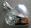 ESTATE .50CT DIAMOND 14KT WHITE GOLD 3D DOUBLE ETCHED HEART LOVE PENDANT #18969