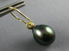 .20CT DIAMOND & TAHITIAN PEARL 18K YELLOW GOLD TEAR DROP ETOILE HANGING EARRINGS
