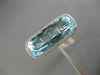 ESTATE LARGE 10.76CT DIAMOND & AAA BLUE TOPAZ 14KT WHITE GOLD 3D HALO FUN RING
