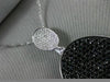 ESTATE LARGE 8.88CT WHITE & BLACK DIAMOND 14KT WHITE GOLD OVAL FLOATING PENDANT
