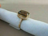 ESTATE WIDE 7.47CT AAA SMOKEY TOPAZ & DIAMOND 14KT WHITE & YELLOW GOLD RING