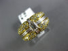 ESTATE WIDE 1.50CT DIAMOND 18K 2 TONE GOLD PAVE EMERALD CUT ENGAGEMENT RING #140
