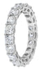 LARGE 4.76CT DIAMOND 18KT WHITE GOLD 3D CUSHION SHARED PRONG ANNIVERSARY RING