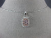ESTATE .57CT WHITE & PINK DIAMOND 14K WHITE & ROSE GOLD CLUSTER FLOATING PENDANT