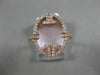 ESTATE .22CT DIAMOND & AAA MOTHER OF PEARL 14KT ROSE GOLD 3D OVAL FUN RING