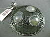 ESTATE .89CT DIAMOND & GREEN AVENTURINE 14K BLACK GOLD FILIGREE CIRCULAR PENDANT