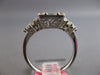 1.35CT DIAMOND 18K WHITE GOLD ROUND BAGUETTE & PEAR SHAPE DOUBLE FLOWER FUN RING