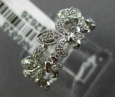 ESTATE .26CT DIAMOND 14KT WHITE GOLD 3D FLEUR DE LIS ETERNITY ANNIVERSARY RING