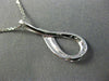 ESTATE .03CT DIAMOND 14KT WHITE GOLD 3D LOVE KNOT SEMI INFINITY FLOATING PENDANT