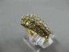 ESTATE WIDE 1.80CT DIAMOND 14KT YELLOW GOLD 3D 3 ROW PYRAMID ANNIVERSARY RING