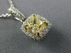 ESTATE 1.36CT WHITE & FANCY YELLOW DIAMOND 18KT 2 TONE GOLD 3D FILIGREE PENDANT