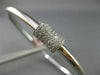 ESTATE .42CT DIAMOND 14K WHITE GOLD 3D SQUARE BOW DESIGN CLASSIC BANGLE BRACELET