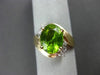 ESTATE 1.62CT DIAMOND & AAA PERIDOT 14K 2 TONE GOLD SOLITAIRE RING #22652