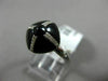 ESTATE WIDE .42CT ROUND DIAMOND & ONYX 14KT WHITE GOLD 3D SQUARE DOME SHAPE RING