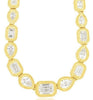 2.50CT DIAMOND 14K YELLOW GOLD EMERALD CUT & PEAR SHAPE ETERNITY TENNIS NECKLACE