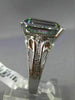 ESTATE EXTRA LARGE 4.17CT DIAMOND & MYSTIC TOPAZ 14KT WHITE GOLD ENGAGEMENT RING