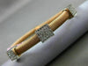 ESTATE .75CT DIAMOND 14KT WHITE & ROSE GOLD SQUARE MESH FLEXIBLE BANGLE BRACELET