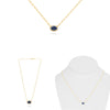 1.25CT DIAMOND & AAA SAPPHIRE 14KT YELLOW GOLD OVAL SOLITAIRE HALO LOVE NECKLACE