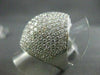 ESTATE LARGE 6.05CTW DIAMOND 18KT WHITE GOLD FLAT DOME SHAPE FUN RING STUNNING!